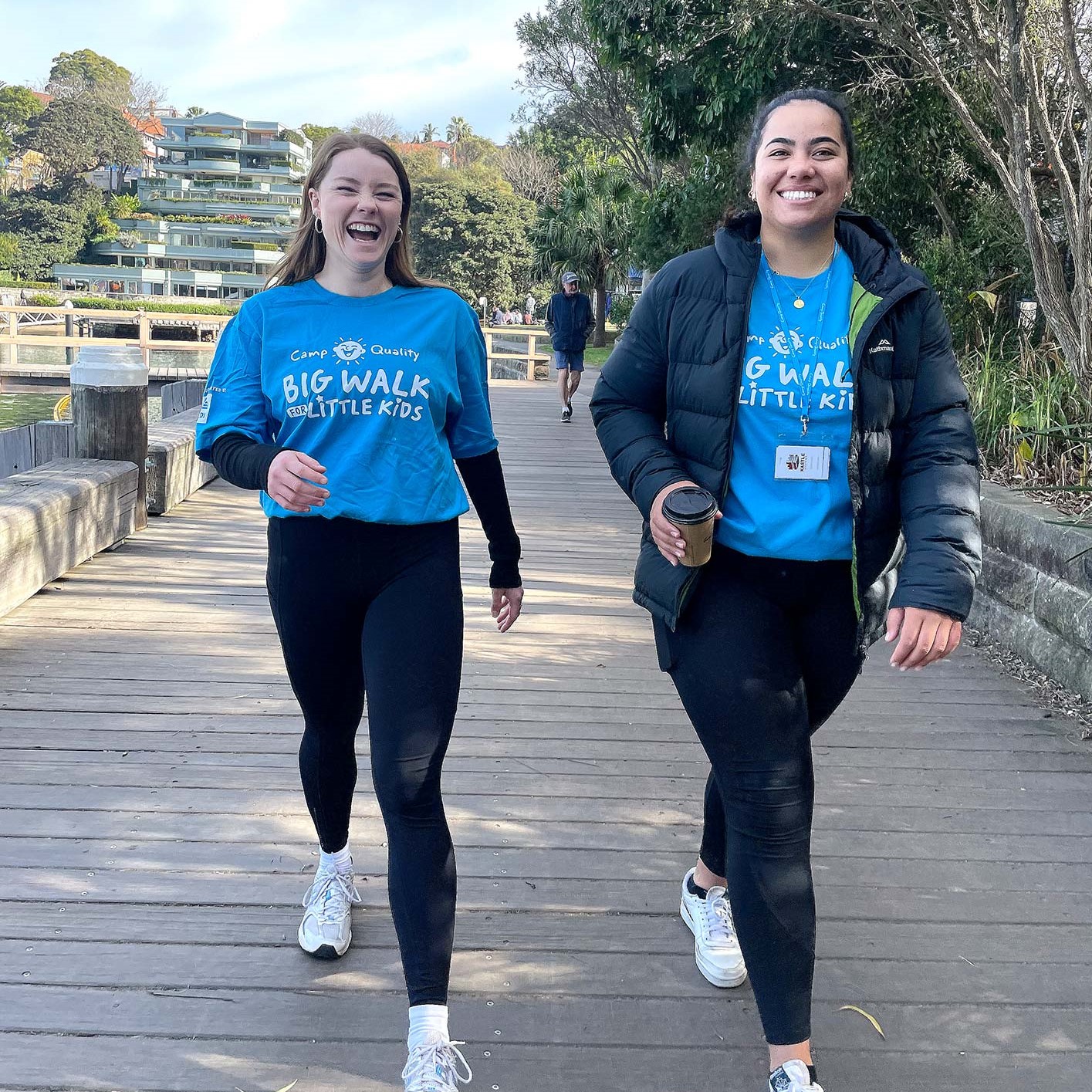 Two girls taking part in Big Walk for Little Kids