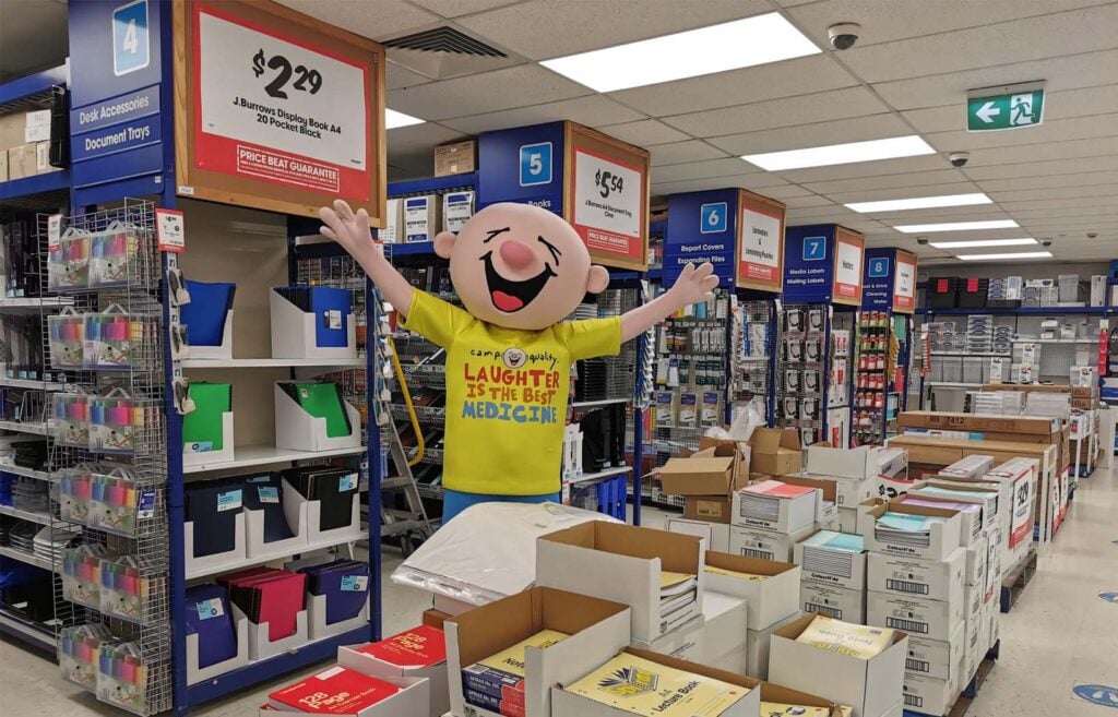 Officeworks Wentworthville with Giggle mascot