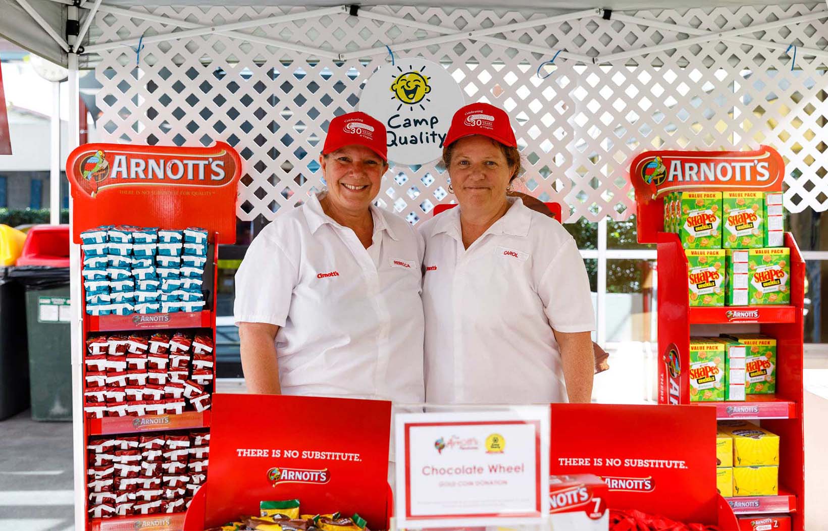 Arnott's and Camp Quality, ladies posing together